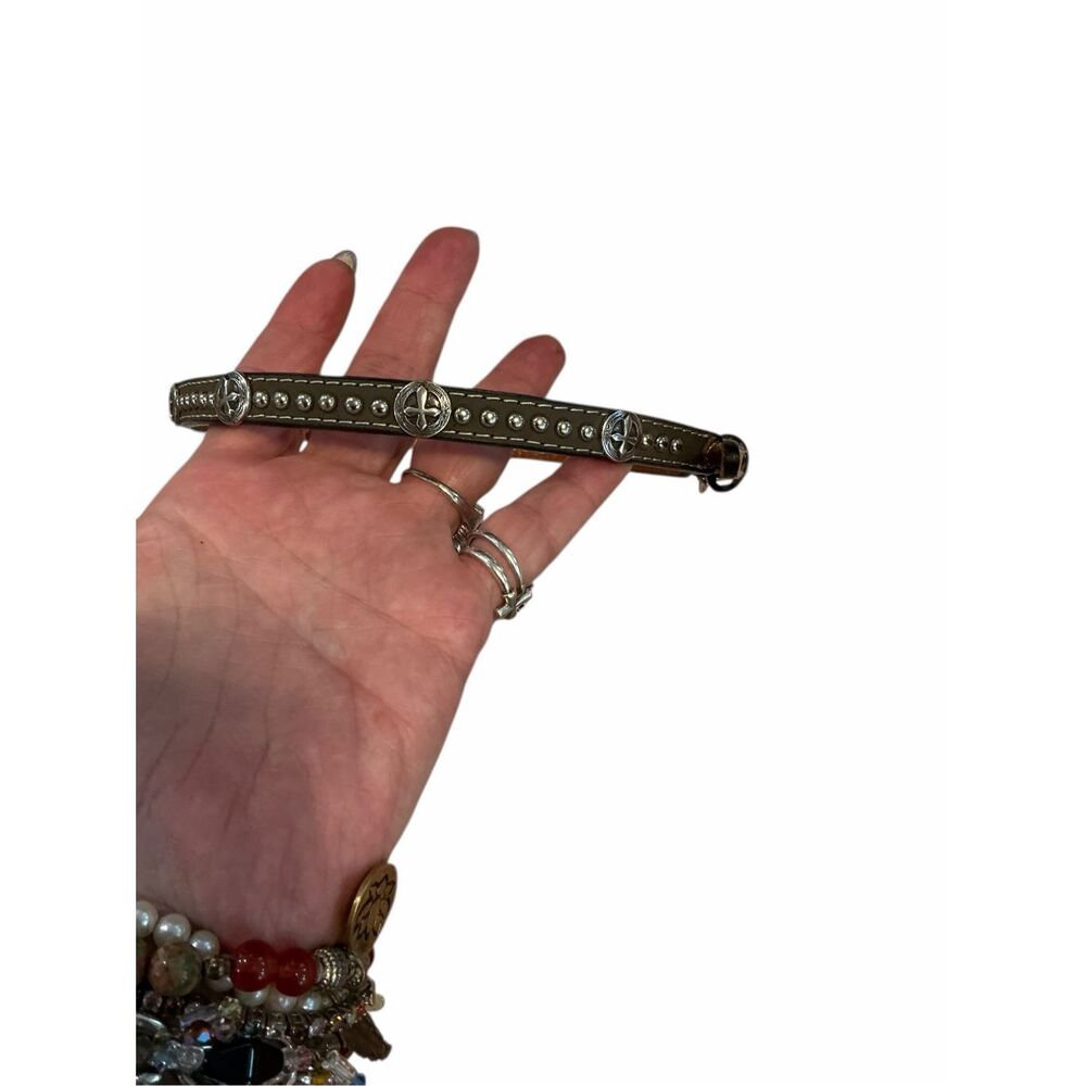 Western Studded Concho Leather Hatband with Buckle